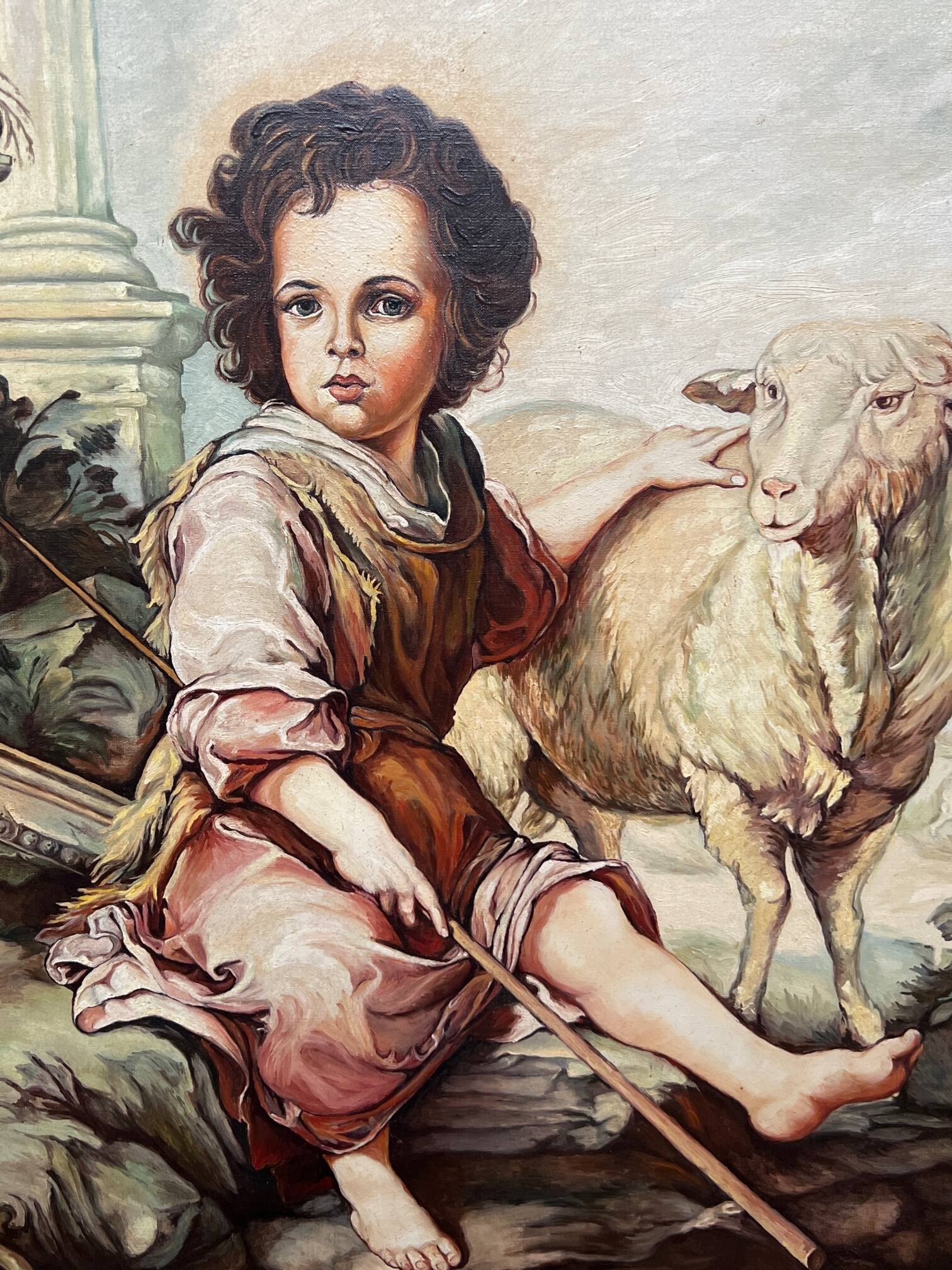 Painting "The Good Shepherd". Oil on canvas.