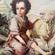 Painting "The Good Shepherd". Oil on canvas.