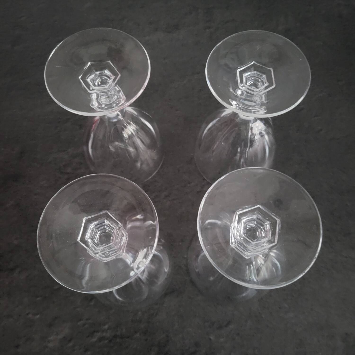 4 button-foot aperitif glasses model Rambouillet Christal d'Arques