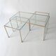 3 nesting coffee tables in glass and gilded metal, 1950-1970