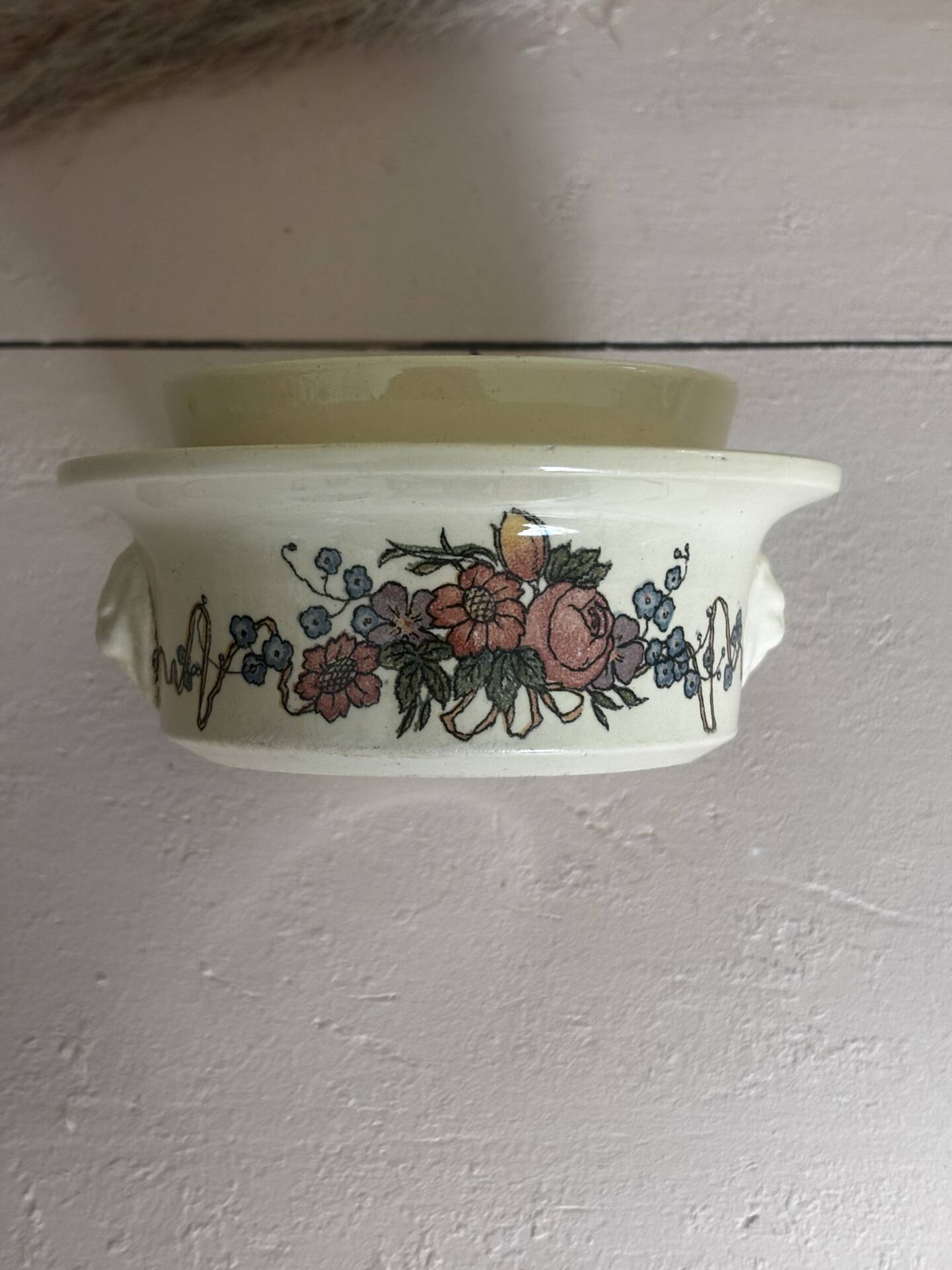 Vintage small terrine sweet box Sarreguemines Obernai