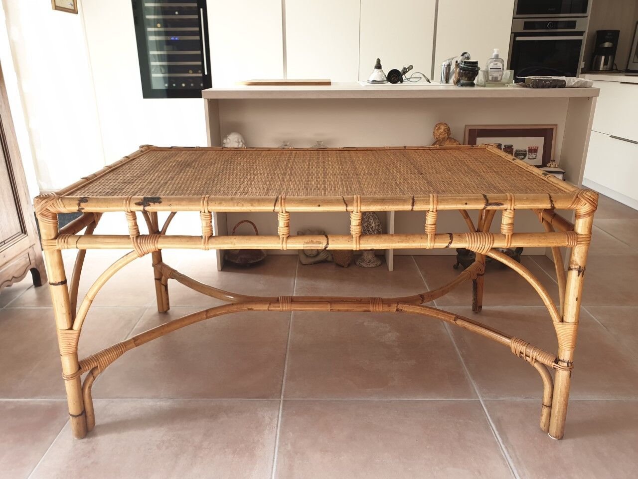 Rattan dining table