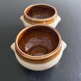 Pair of two-tone soup bowls