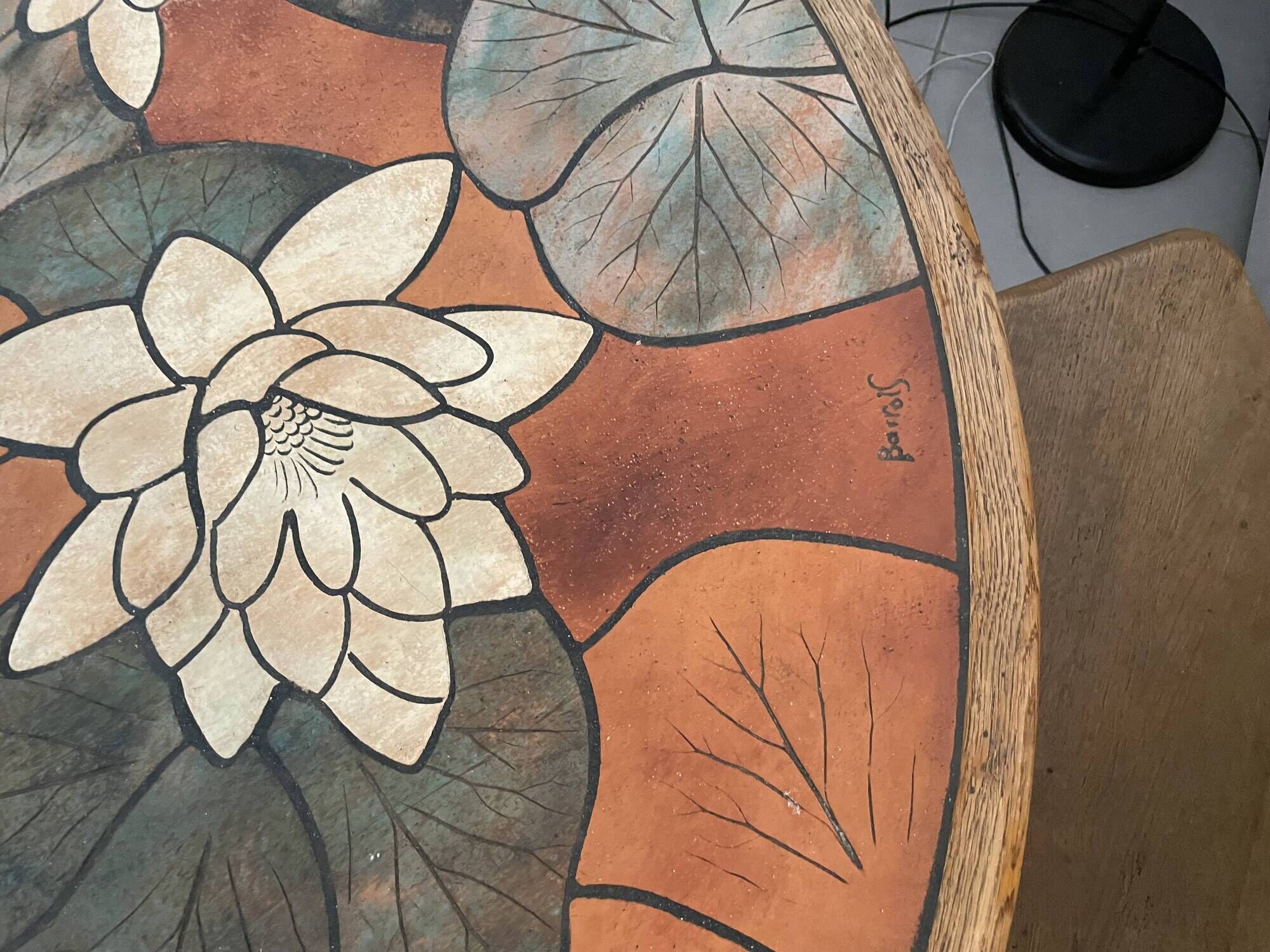 Table ronde barrois avec bancs