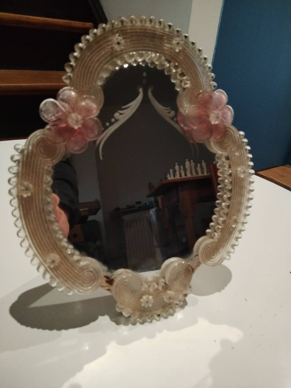 Venetian Murano blown glass mirror, 1950s