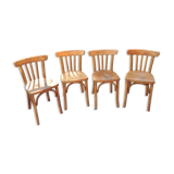 Suite of four foot bistro chairs with hoops / vintage 40s-50s