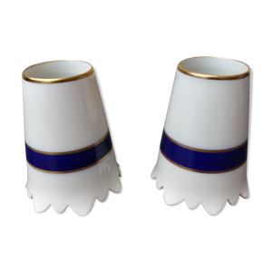 Set de 2 vases en porcelaine - bleu