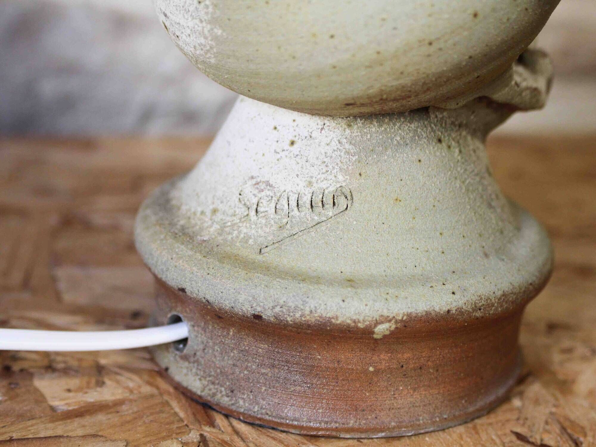 Stoneware lamp by Jean-Claude Séguin - Stoneware from Puisaye
