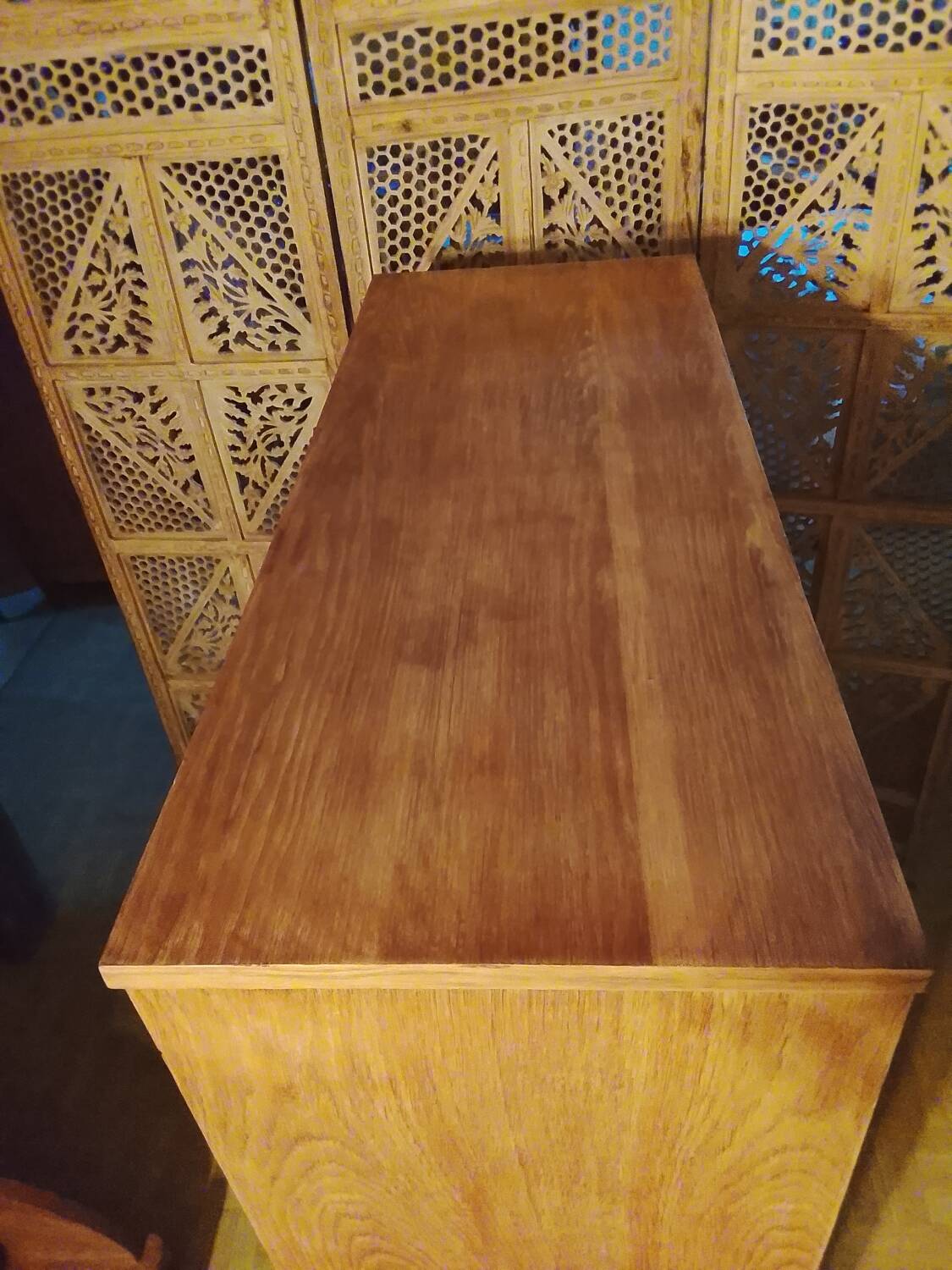 Vintage two-door wooden wardrobe