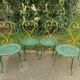 Set of 2 vintage garden chairs and 2 armchairs