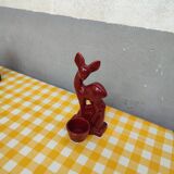 Red earthenware doe Art-Deco style with container