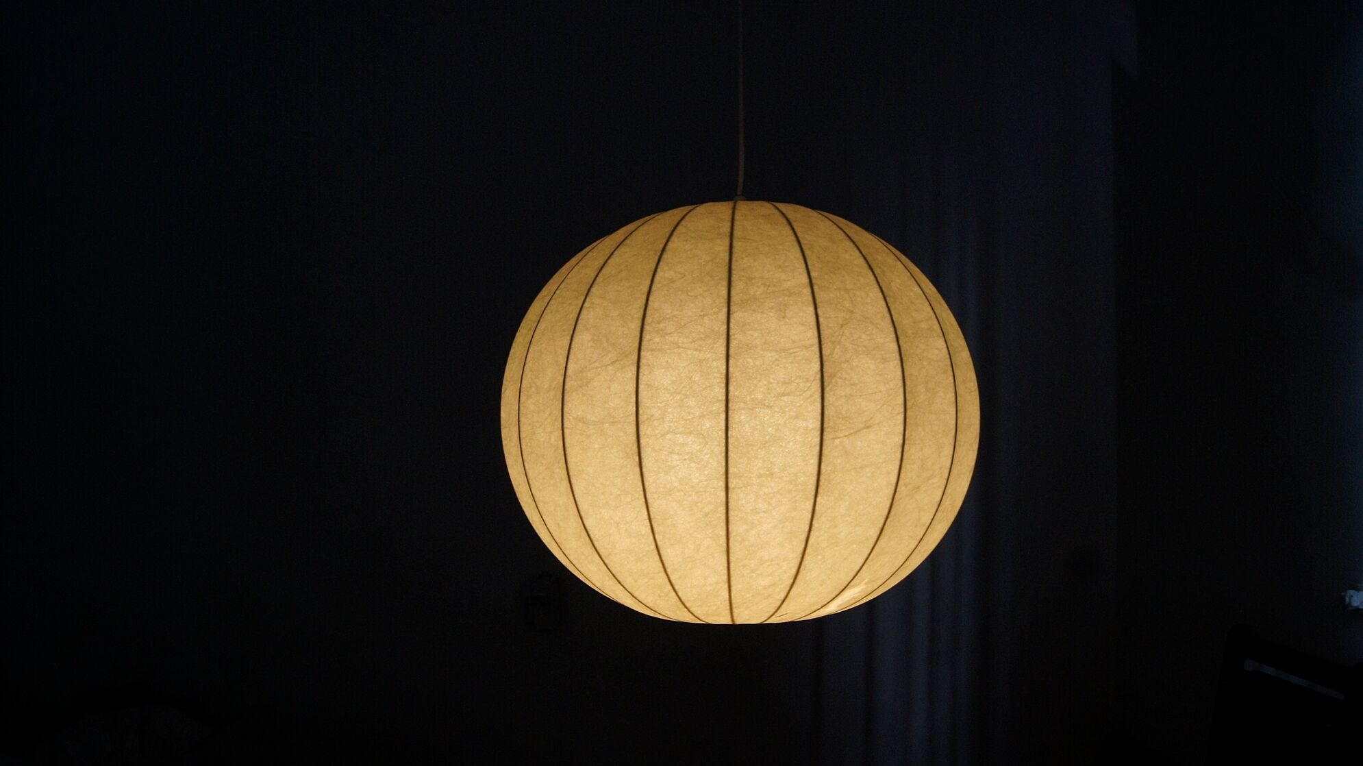 Mid-century german cocoon pendant lamp from goldkant leuchten
