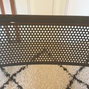 Pair of folding chairs in perforated metal