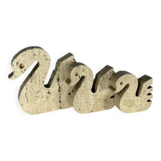 Swans Enzo Mari travertine for Fratelli Mannelli, Italy, 1970.