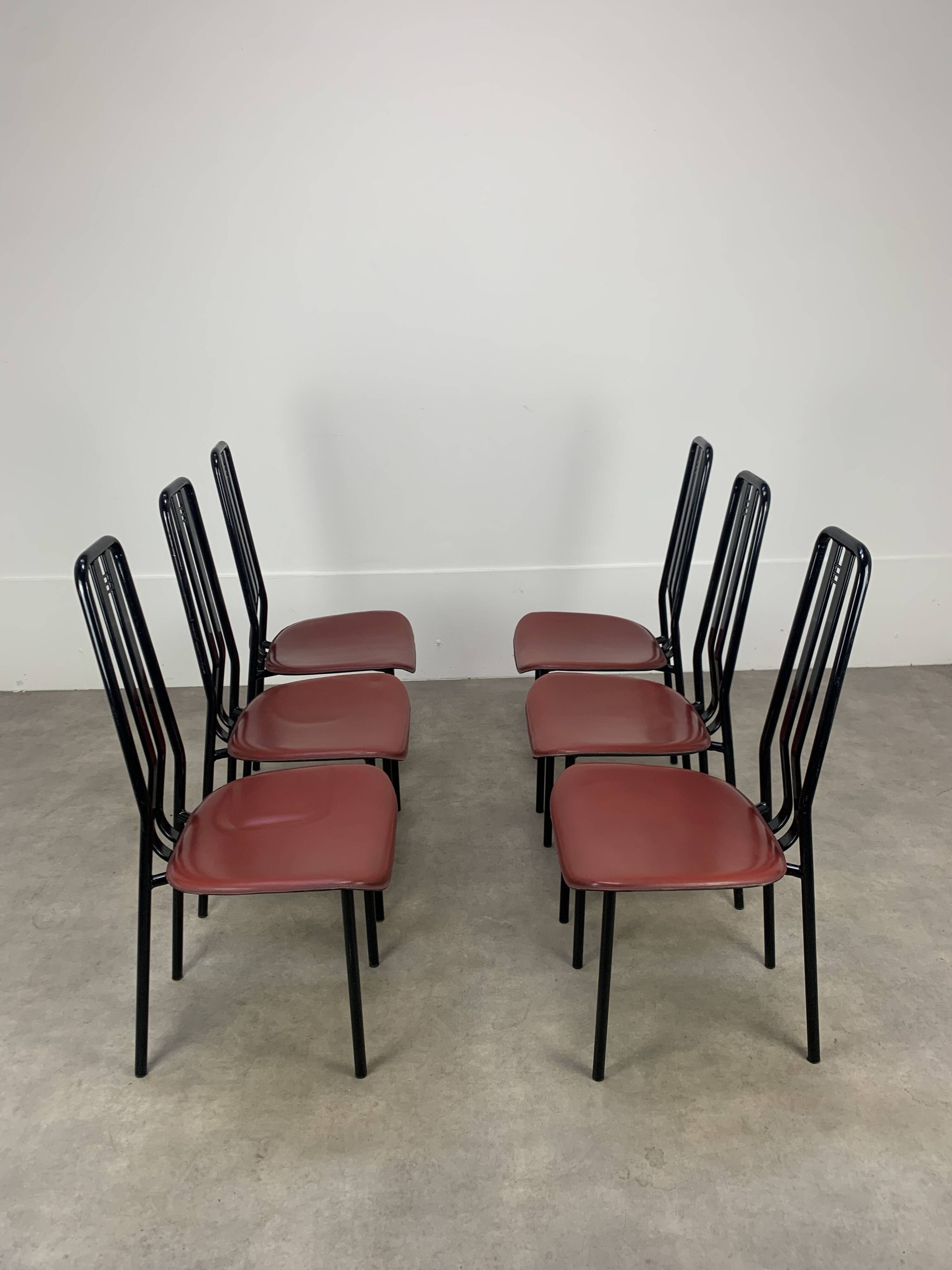 6 chairs by Giorgio Cattelan for Cidue Italy, postmodern, 1980s
