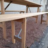 Table and folding benches of bistro guinguette -2m20