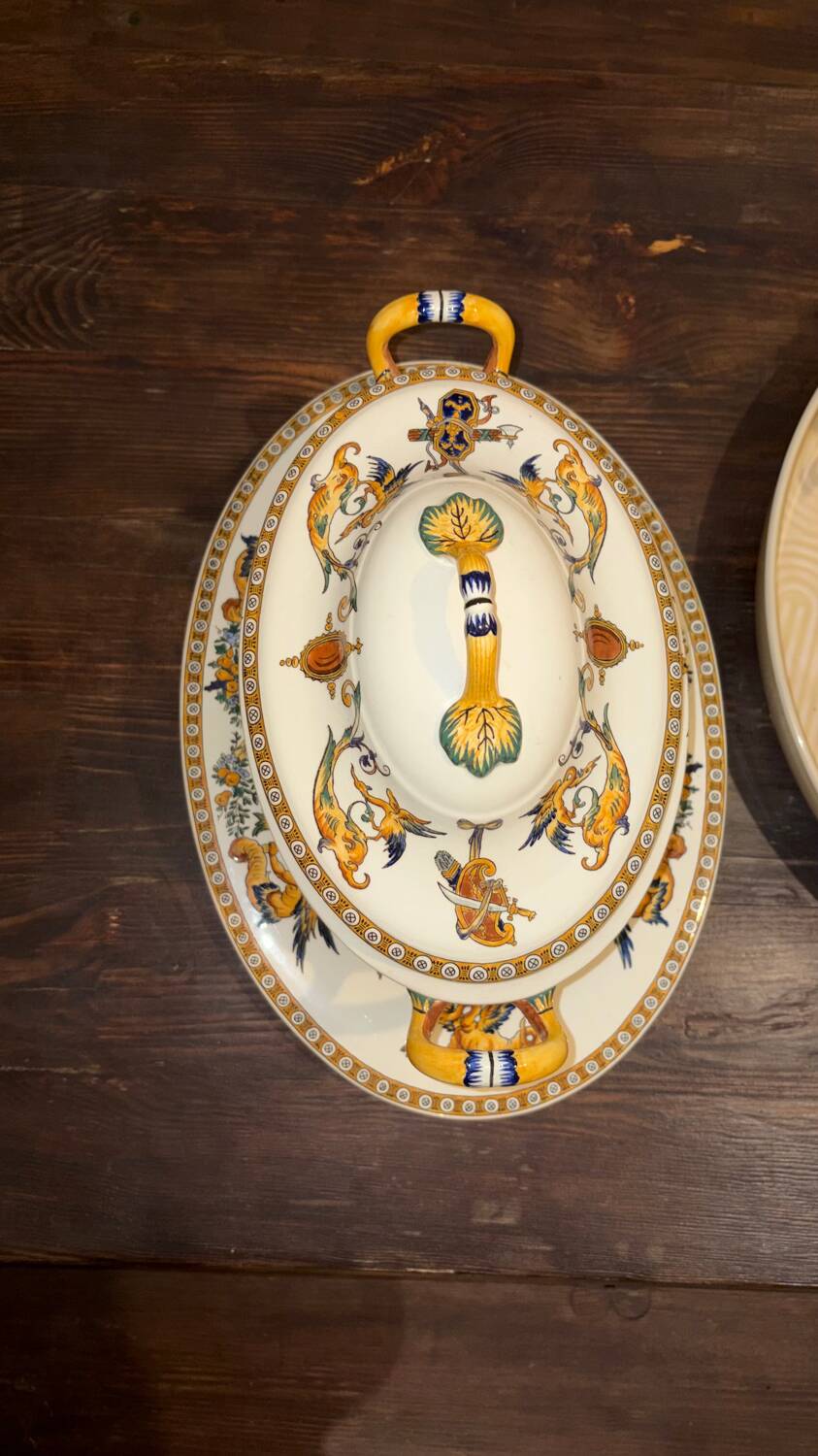 Vintage soup tureen – Gien pottery – Art Deco
