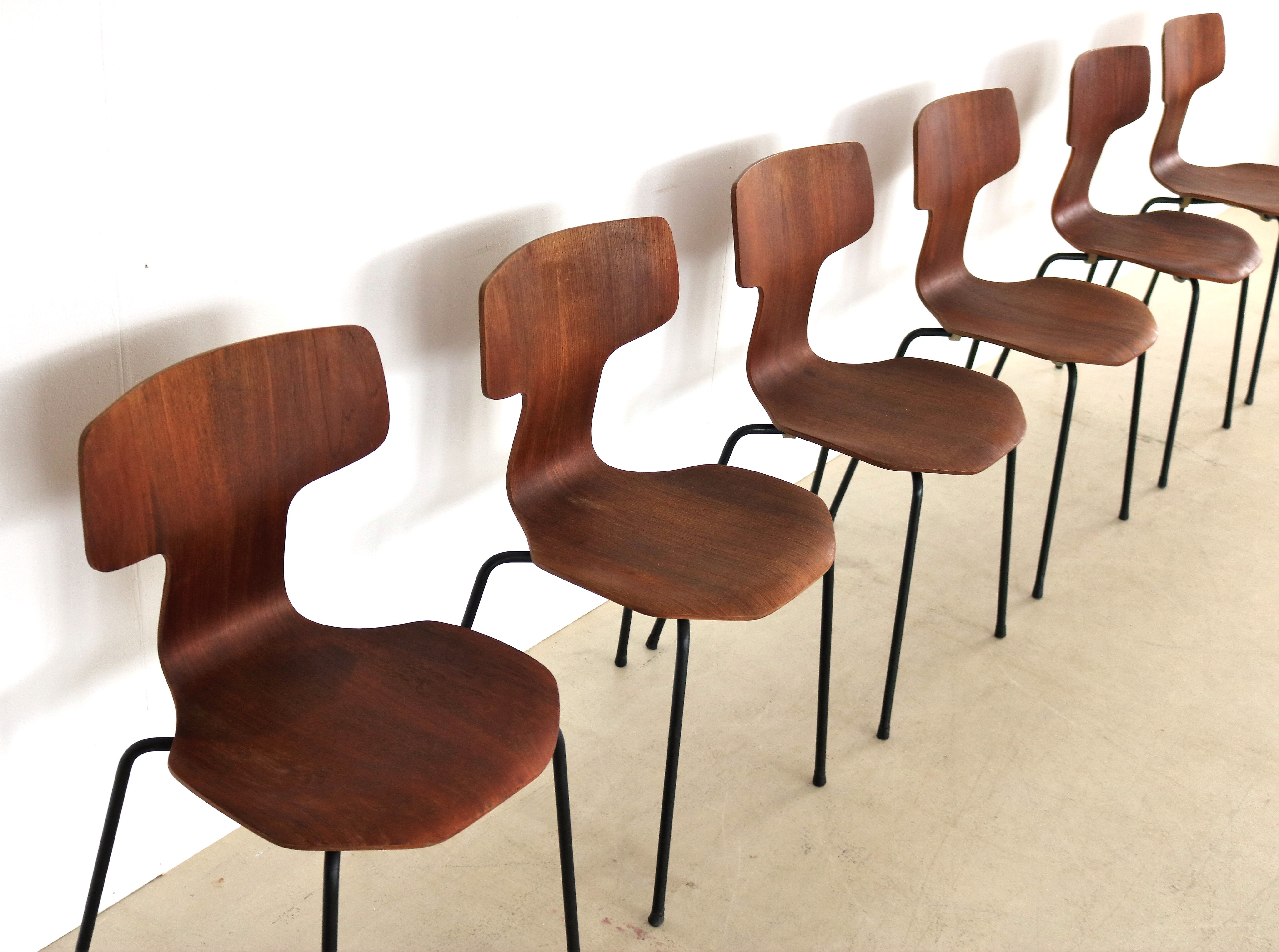Set of 6 dining chairs model 3103 by Arne Jacobsen