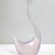 Pink Sommerso Murano glass swan by Elio Raffaeli, Italy
