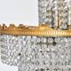 3-light chandelier in gold metal and glass pendants