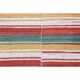 Vintage Turkish Oushak Handmade Wool Cotton Red Runner Rug 123x356