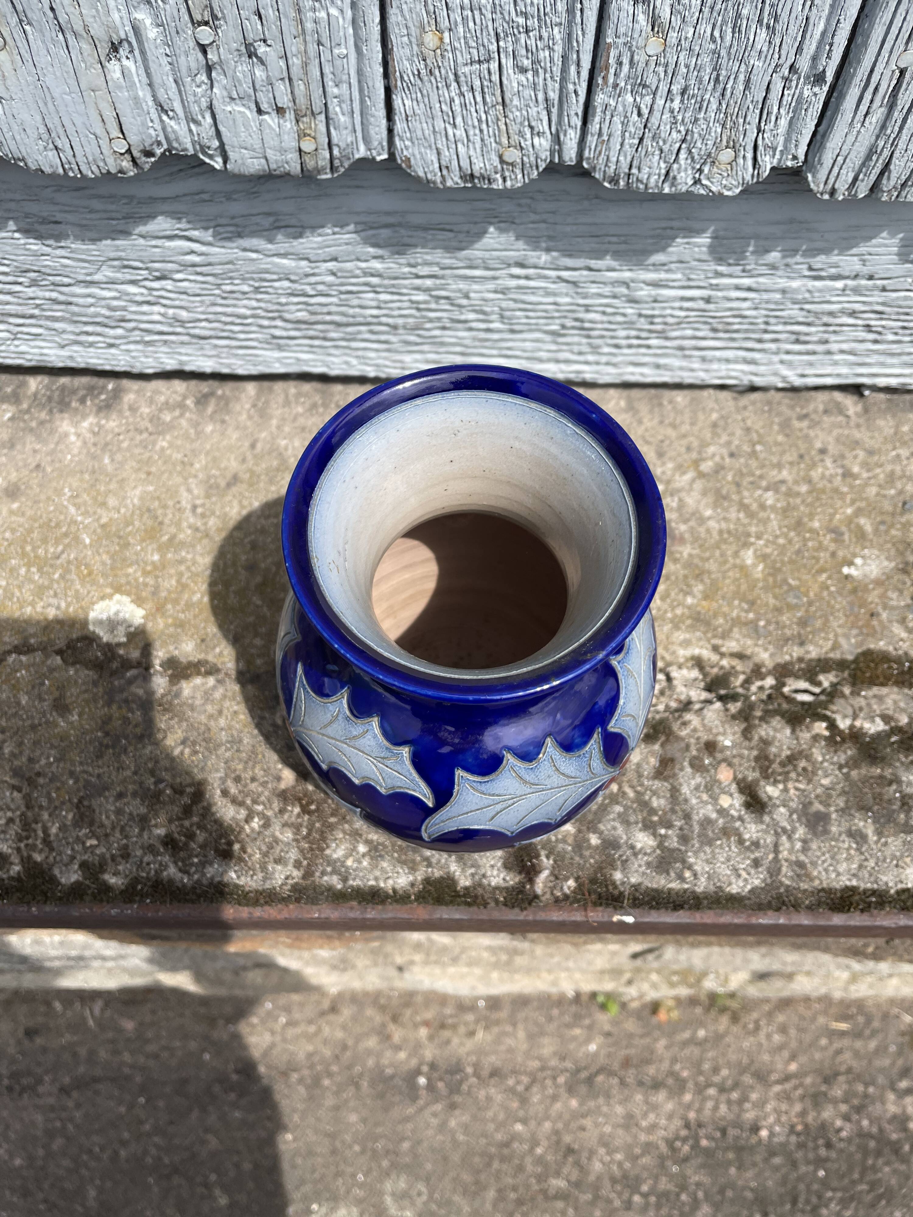 Vase betschdorf p. schmitter salt glaze cobalt s