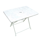 Table de jardin ancienne, pliante, rectangulaire en métal