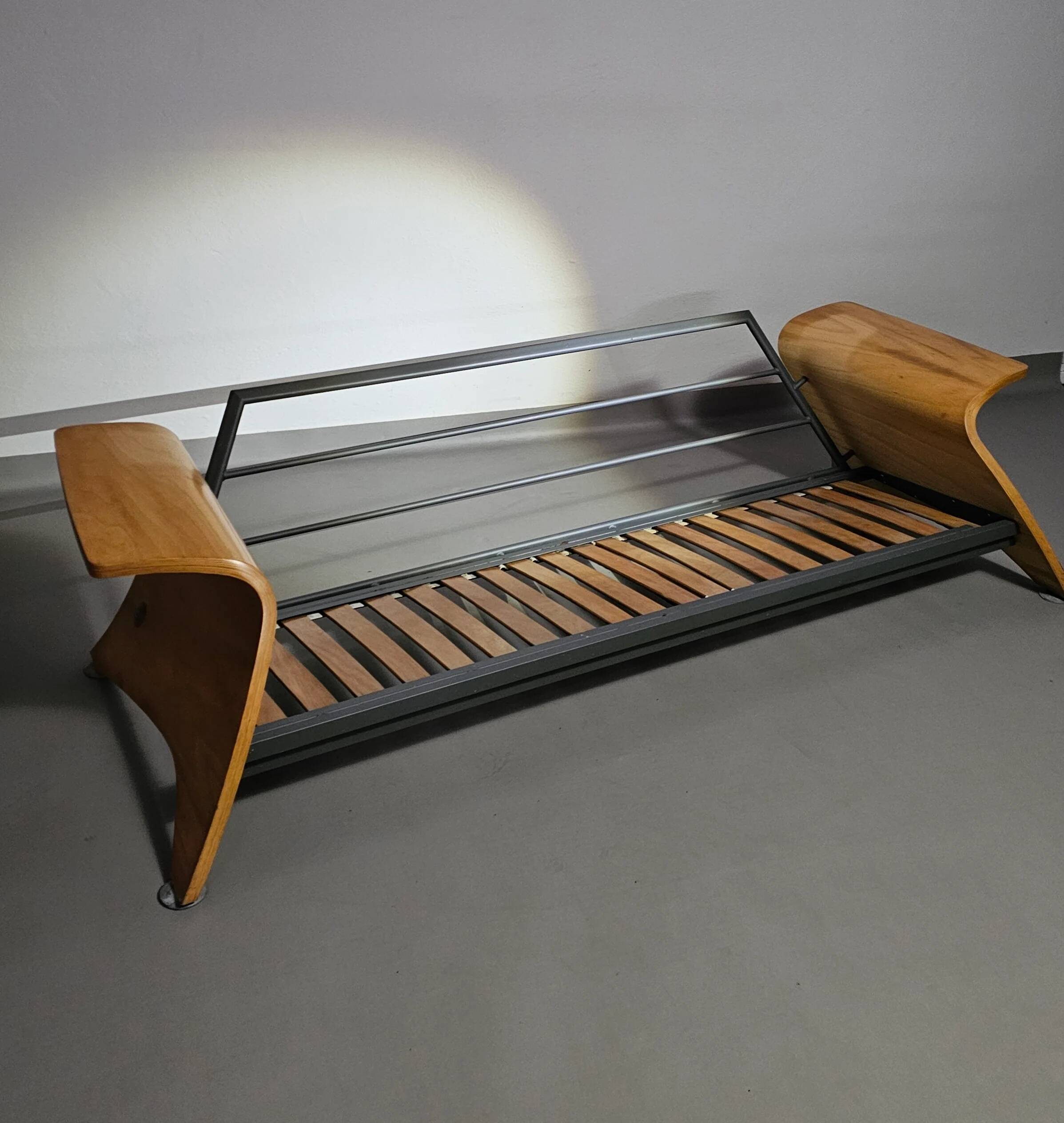 Harvink Mazurka Black Leather Sofa 1980s