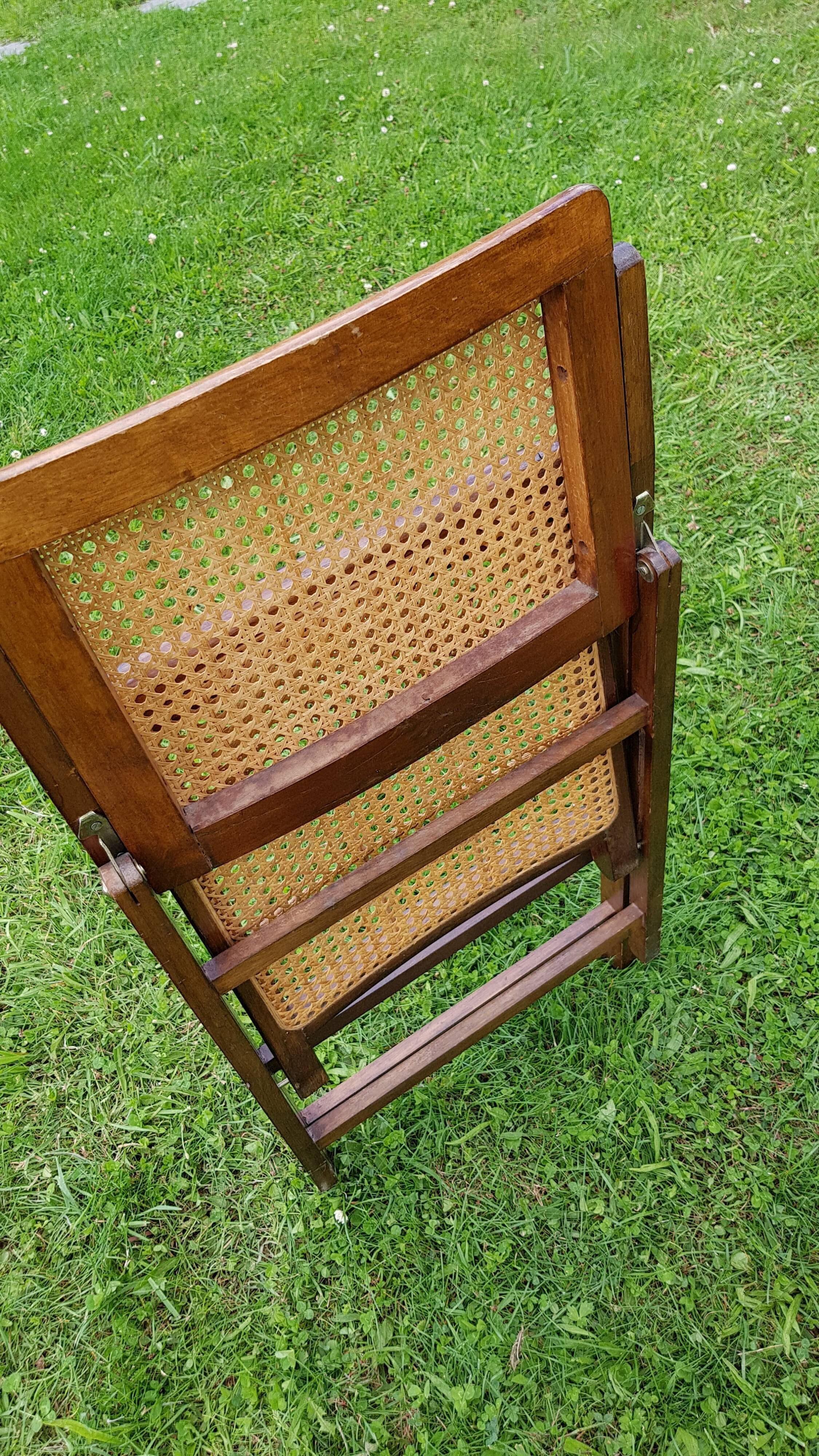 Chaise pliante cannée Selency