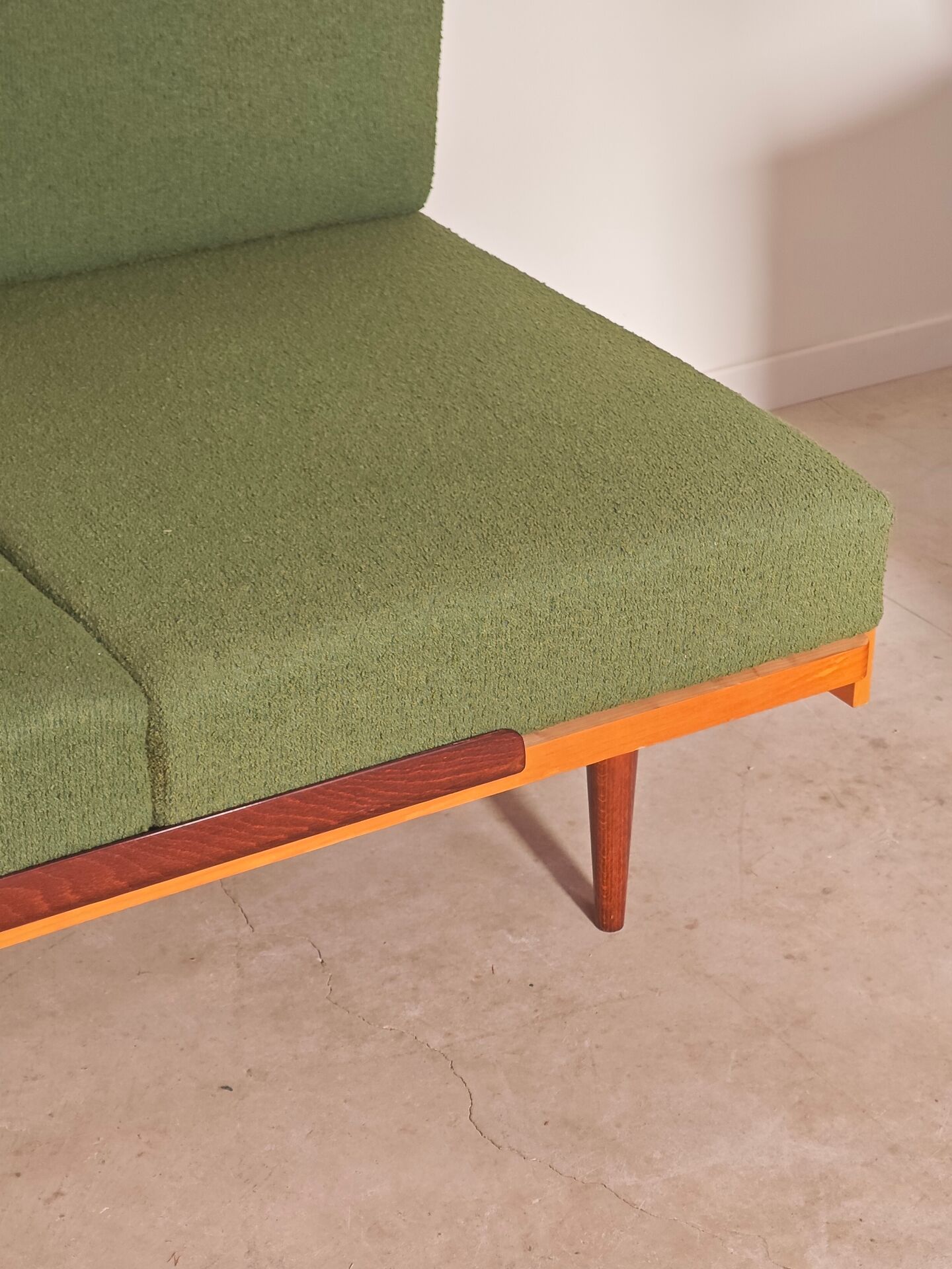 Green folding bench sofa by UP Zavody 1970