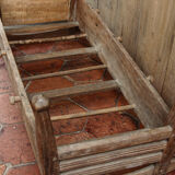 Rocking child cradle, wooden, popular art