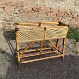 Standing planter in bamboo and rattan