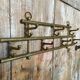 Vintage Wall Coat Rack Brass 7 Foldable Hooks #D748