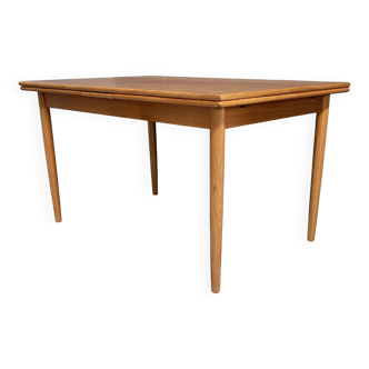 Table à manger extensible en chêne, années 60