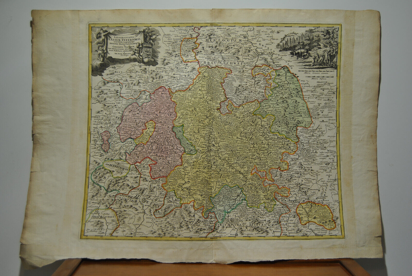 German Geographical Map Germany 18th century by Hesse J B Homann