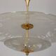 Lustre vintage années 40 en cristal décoré et laiton design italien