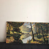 Oil on canvas autumn landscape