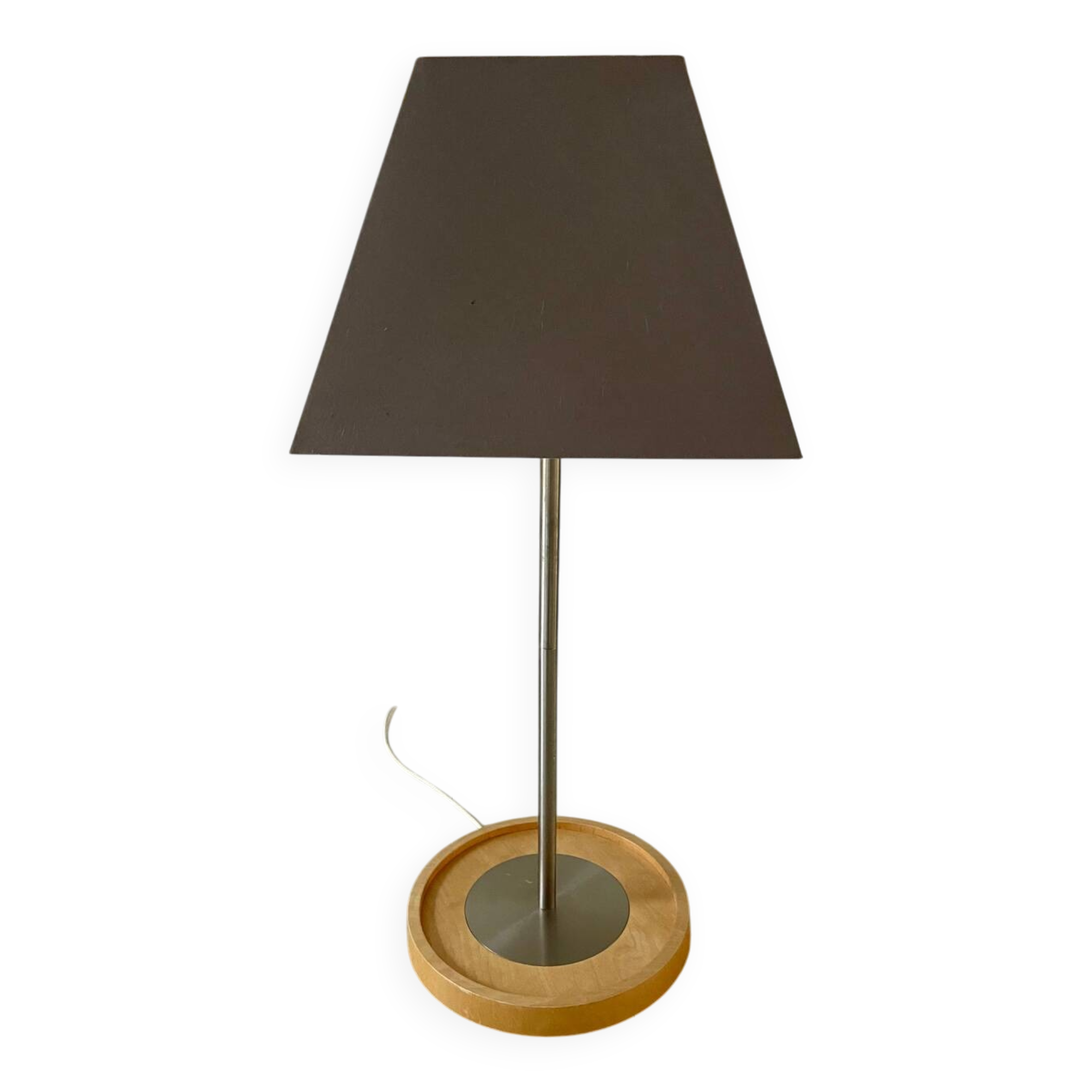 Vintage ikea basisk wood and steel lamp 1990