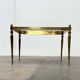 Mid-century German Hollywood neoclassical brass and glass side table from the 1950s.