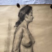 Large drawing of a nude woman signed around the 1940s dimension: height -150cm- width -80cm-