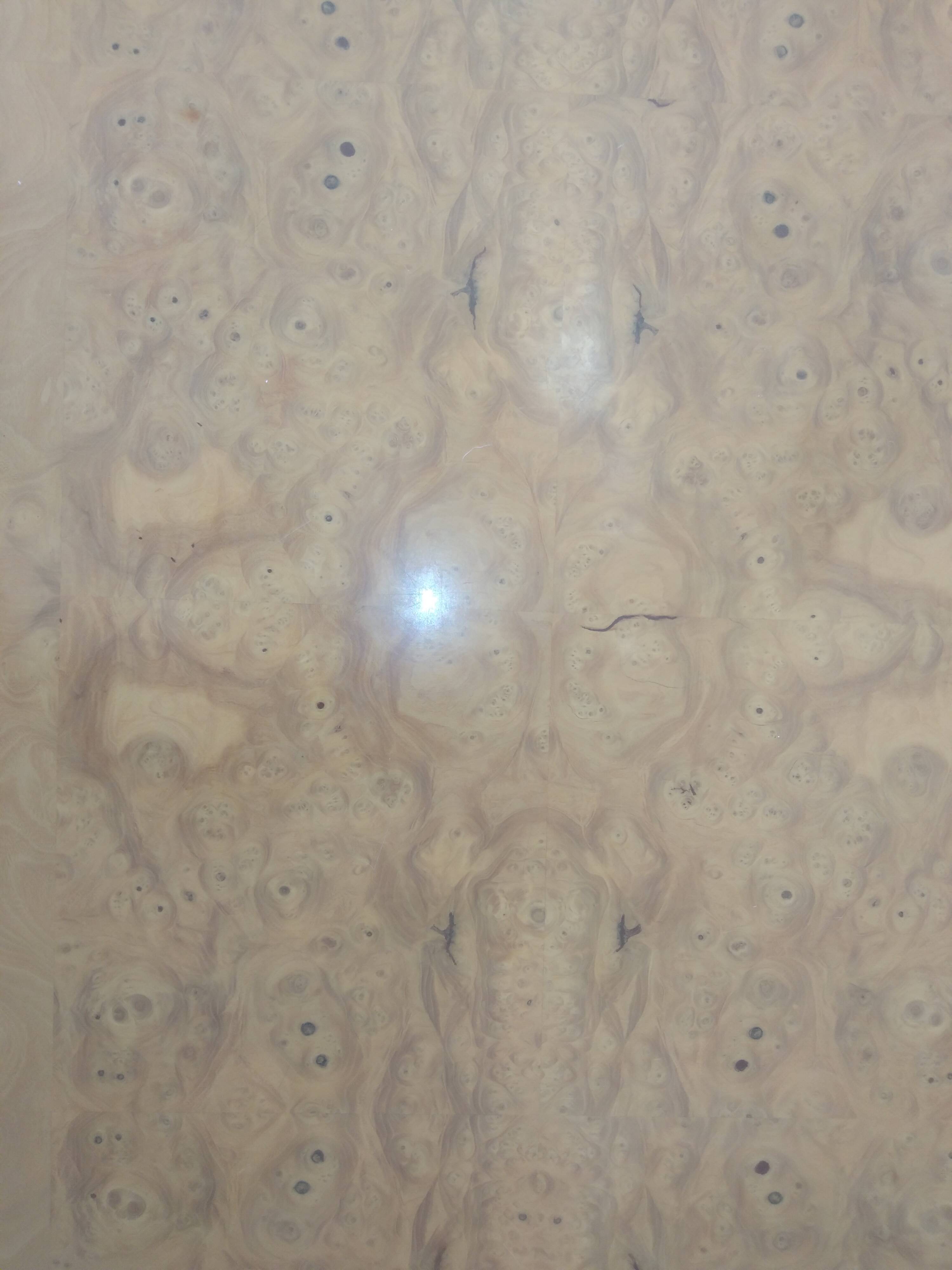 Wooden table with burl by Jean Claude Mahey Roche Bobois