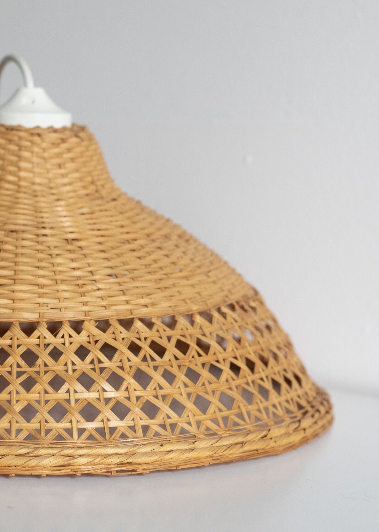 Vintage rattan wicker pendant lamp