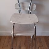 Pair of chairs in formica marbled effect 70s