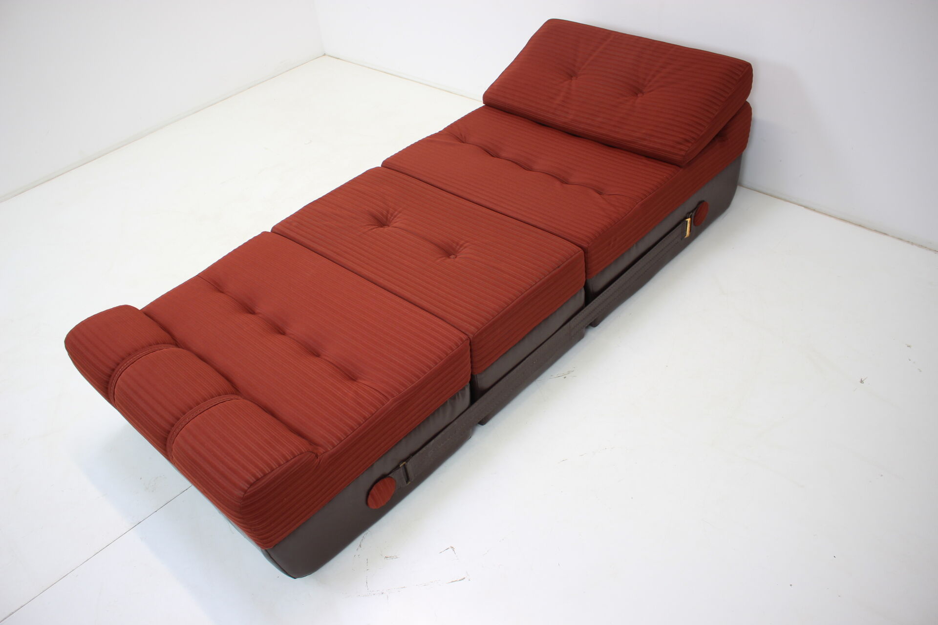 Mid-century Folding Armchair and Footstool or Daybed,1970's.