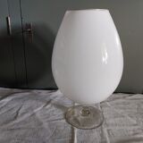 White opaline vase vintage 70's - 32 cm