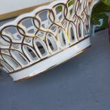 open porcelain basket fruit cup floral pattern