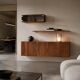 Vintage wall-mounted wengé sideboard by Banz Bord, 1970s