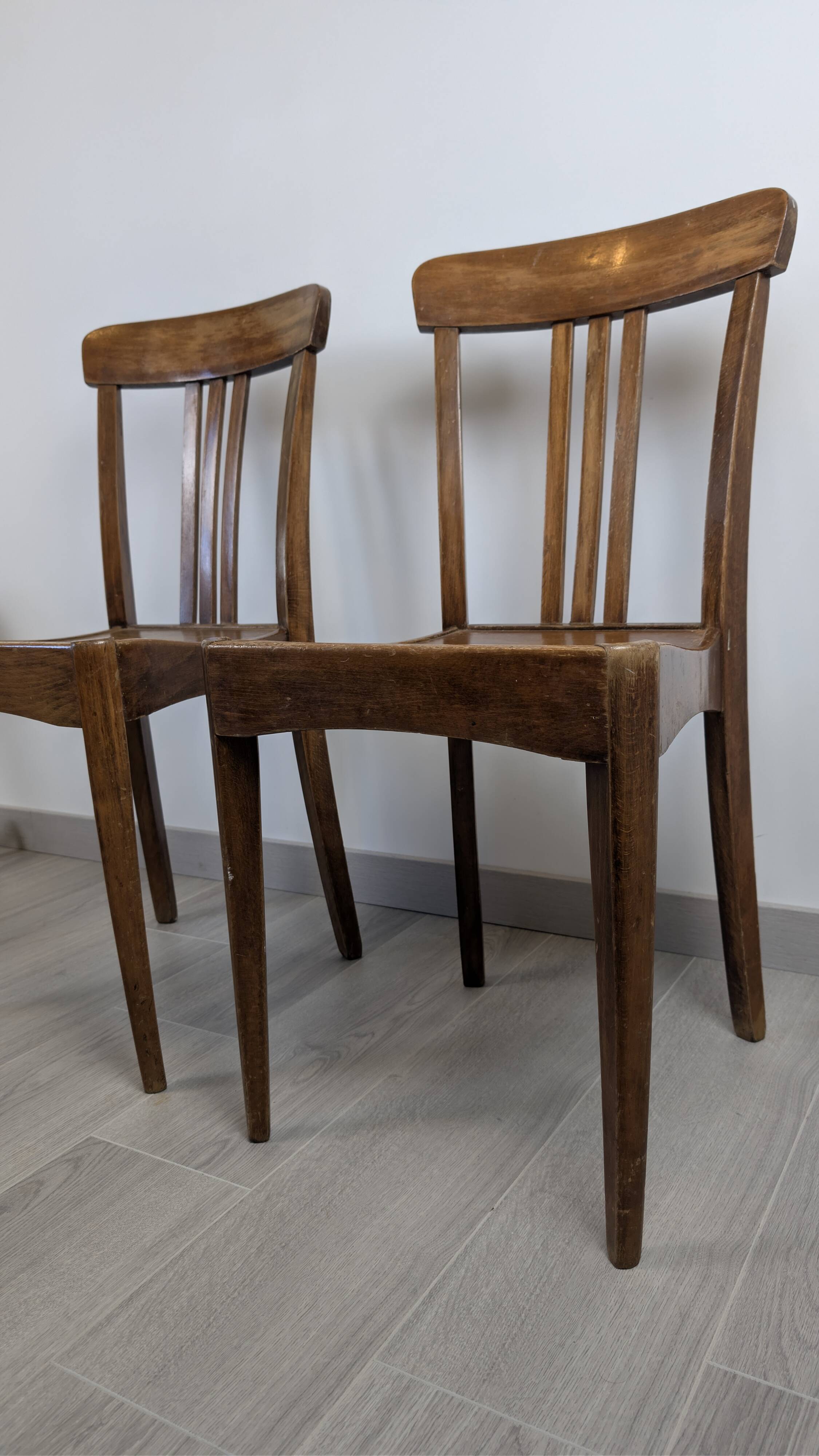 Stella bistro chairs – Vintage pair in wood, retro charm