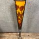 Important Art Nouveau street lamp in wrought iron and glass paste.