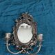 Rare pair of mirror sconces with putti. Napoleon III / Art Nouveau ~